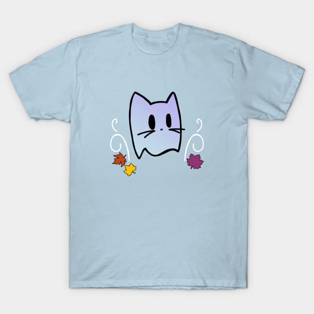 Cute and Spooky Ghost Kitty Cat T-Shirt by Cheesy Pet Designs